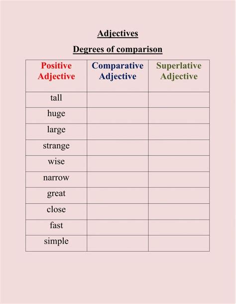 degrees of comparison of adjectives interactive and downloadable worksheet you can do the