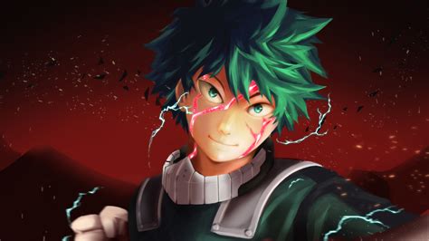 Download 1920x1080 Wallpaper Green Hair Anime Anime Boy Izuku
