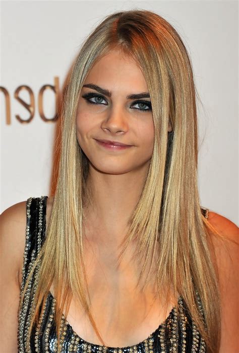 Cara Delevingne Cute Long Sleek Straight Layered Hairstyle For Girls