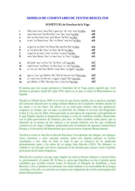 Modelo De Comentario De Texto Resuelto 1° Bachillerato Apuntes De