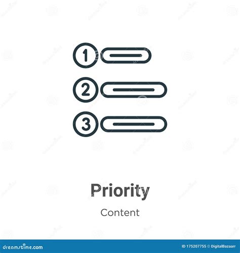 Priority Outline Vector Icon Thin Line Black Priority Icon Flat