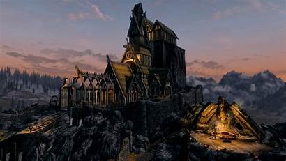 Skyrim Buildings Wallpapers Resolution 1440p Nature Backgrounds