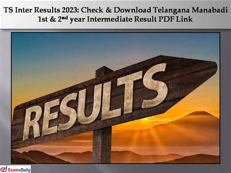 Ts Inter Results 2023 Check And Download Telangana Manabadi 1st And 2nd