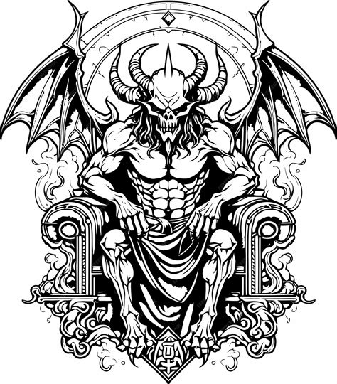 Premium Vector Demon Vector Throne Illustration Dark Fantasy Art