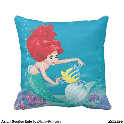 Ariel Besties Rule Throw Pillow Zazzle Disney Pillows Throw