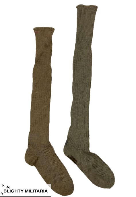 Original Ww2 British Army Officers Long Wool Socks Major Lowe