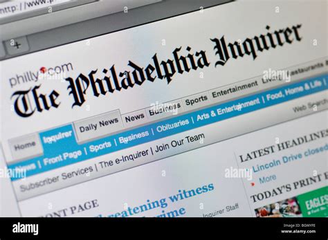 The Philadelphia Inquirer Newspaper Website Stock Photo Alamy