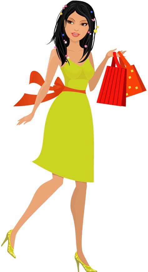 But not just any cartoons. Cartoon beautiful young woman with shopping bags | Free Stock Photos - 1designshop