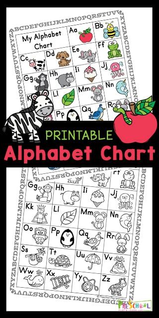 Free Alphabet Chart Alphabet Kindergarten Free Alphabet Chart Alphabet