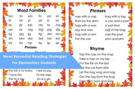 New Remedial Reading Strategies For Elementary Students