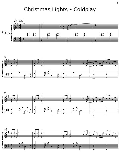 Christmas Lights Coldplay Sheet Music For Piano