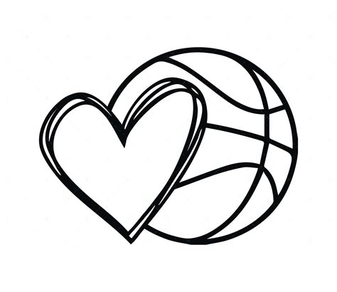 Basketball With Heart Svg Png Pdf Basketball Svg