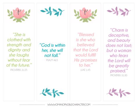 Free Printable Bookmarks With Bible Verses Free Printable