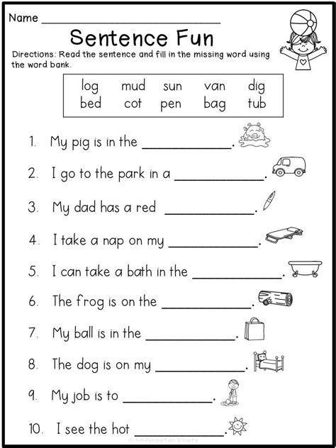 Second Grade Language Arts Worksheet