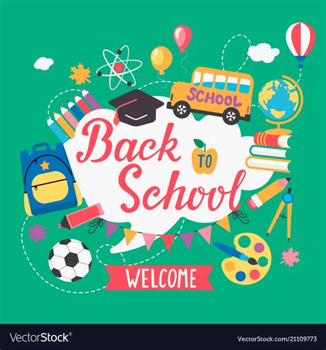 Banner Welcome Back To School Royalty Free Vector Image