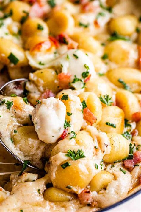 Like bruschetta, it's an italian food word that people have some trouble with. Easy Gnocchi Recipe | How to Make a Gnocchi Bacon Casserole