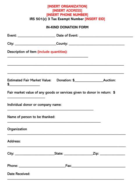 Free Nonprofit Donation Receipt Templates Forms