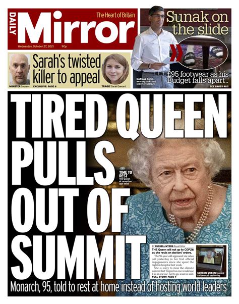 Daily Mirror Front Page 27th Of October 2021 Tomorrow S Papers Today
