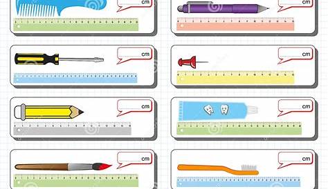 Measuring Length of the Objects with Ruler, Worksheet for Children