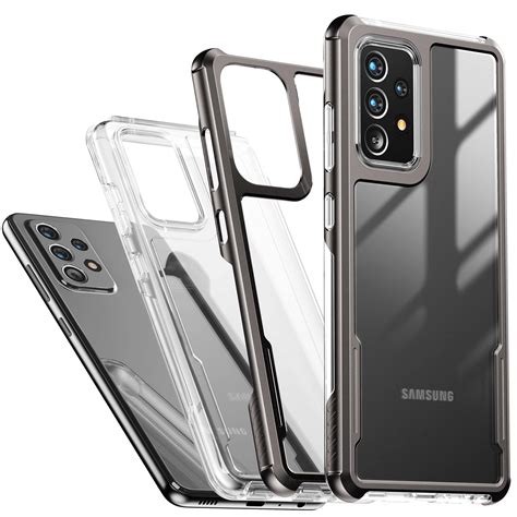 INFILAND Samsung Galaxy A52 5G Case Transparent TPU PC Frame Cover