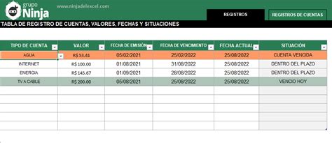 Plantilla Excel Para Control De Vencimientos Plantillas Excel Hojas
