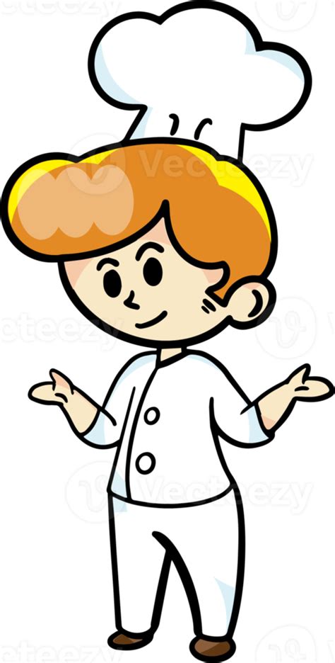 Free The Chef Cartoon Character Drawing Design For Food Concept