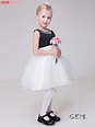 [$78.99] Black and White Organza Short Flower Girl Dress with Beaded ...