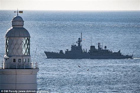 Spanish Warship Is Forced Out Of Gibraltars Water Daily Mail Online