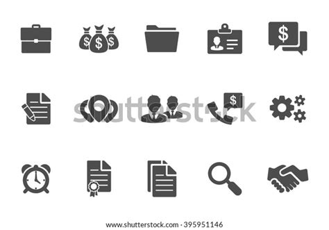 Business Black Icons Stock Vector Royalty Free 395951146