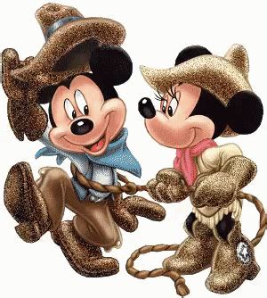 Adorable Mickey And Minnie Cowboy Gif