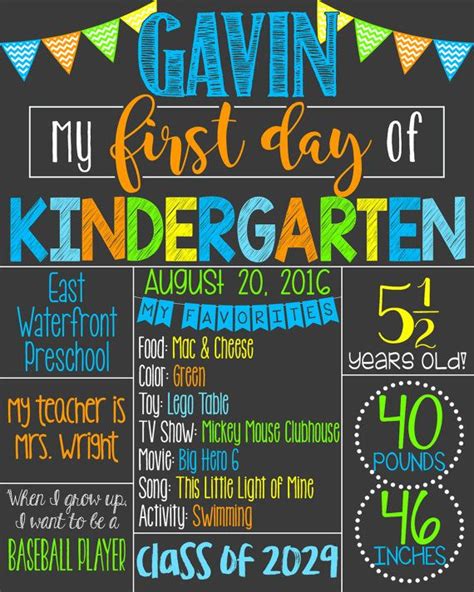 First Day Of School Chalkboard Poster Printable First Day Of Etsy
