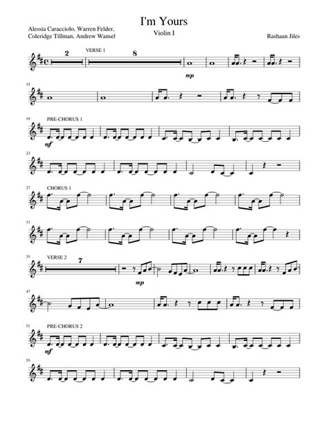 Im Yours Violin I Sheet Music For Violin Solo