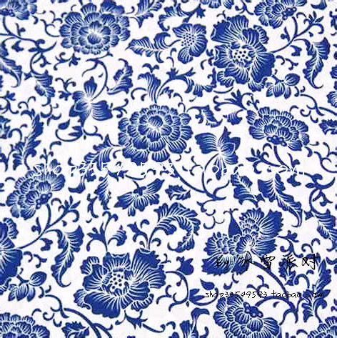 Cn Vintage Chinesischen Stil Blau Wei Porzellan Muster Stoff
