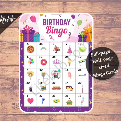 Free Printable Birthday Bingo Printable Templates