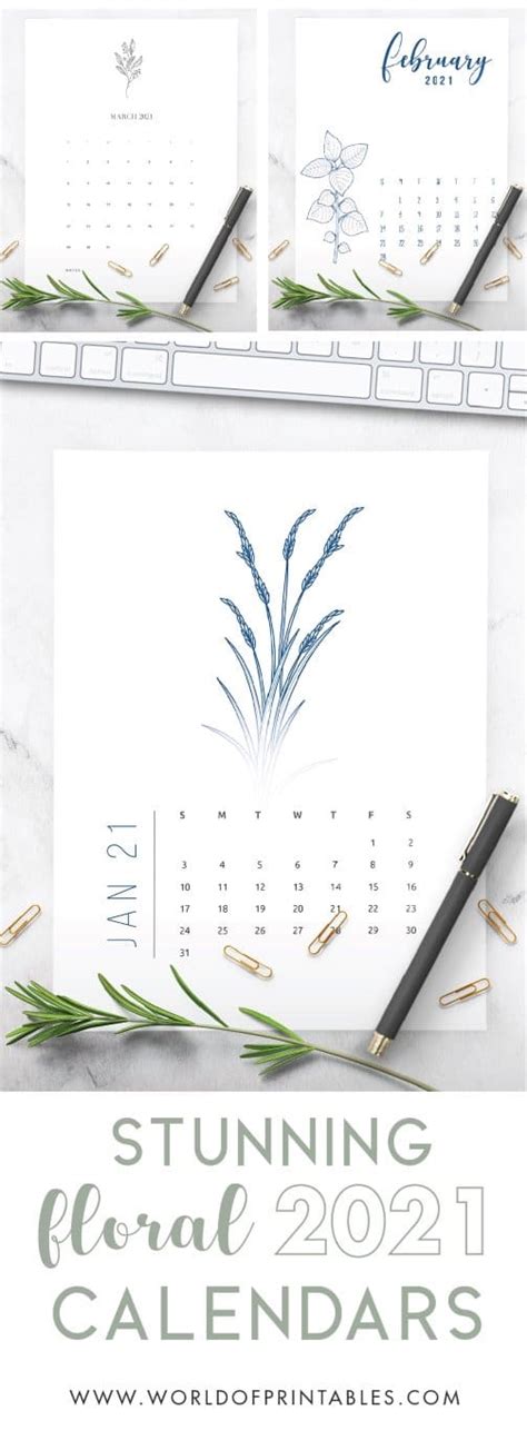 Get Set With Stunning Free Floral Calendars For 2021 World Of Printables