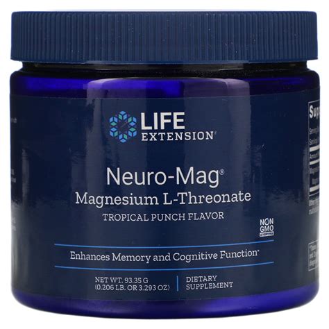 Life Extension Neuro Mag Magnesium L Threonate Tropical Punch Flavor
