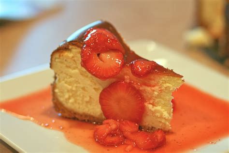 heather rolin new york cheesecake with strawberry rhubarb sauce