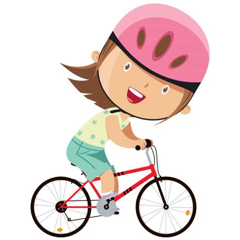 Girl Cartoon Bicycle Rider Illustrations Royalty Free Vector Graphics