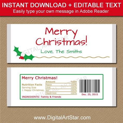 1500 x 1357 jpeg 114 кб. Christmas Candy Bar Wrapper Template, Printable Holiday ...