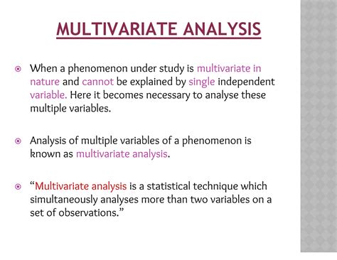 QT Multivariate Analysis Quantitative Techniques MG University