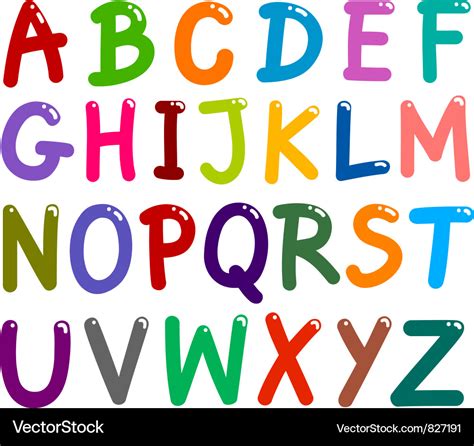 Colorful Capital Letters Alphabet Royalty Free Vector Image