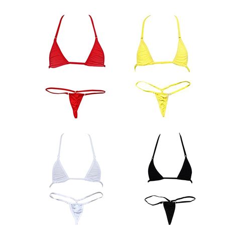 Buy Sexy Woman Bikini Small Top And Sexy G String Set Tie Side Thong