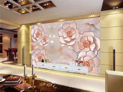 3d Customized Wallpaper Modern Living Room Wallpapers Jade Roses