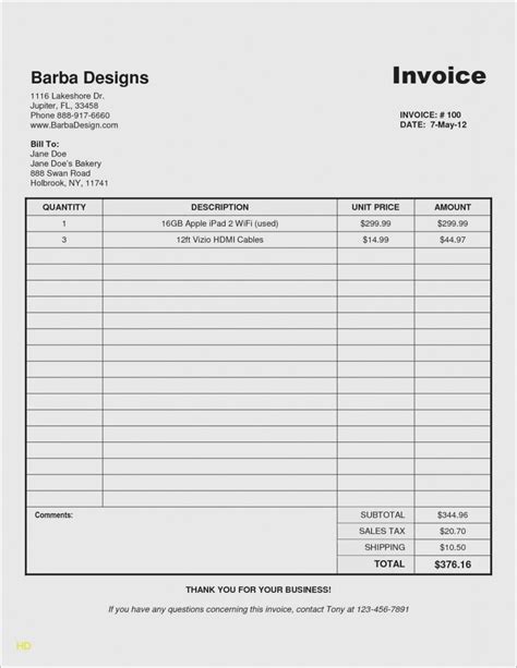 Printable Handyman Service Receipt Template Excel Invoice Template
