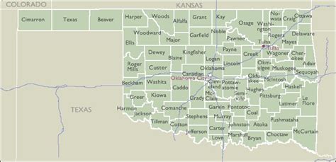 County Maps Of Oklahoma County Map Oklahoma Travel Oklahoma