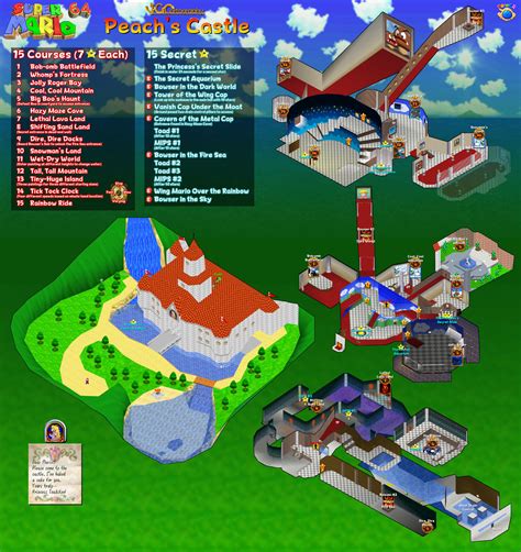 Super Mario 64 Peachs Castle Map By Vgcartography On Deviantart