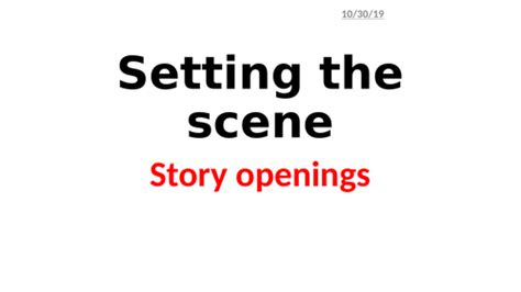 Story Openings Teaching Resources