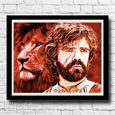 Tyrion Lannister Lion Primal Portrait Digital Painting Print Game Of