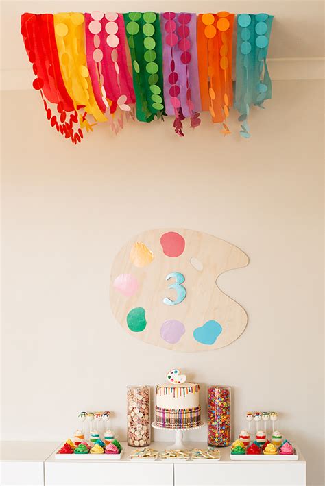 Karas Party Ideas Bright And Colorful Art Birthday Party Karas