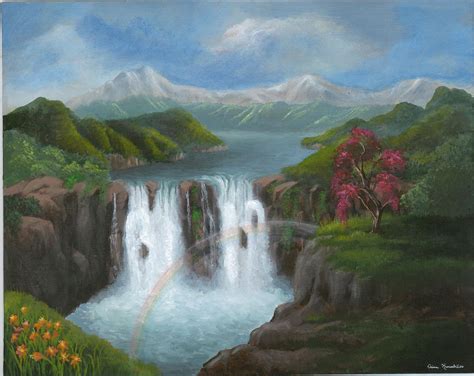 Paintings Of Waterfalls Acrylic Paintings Of Waterfalls Original